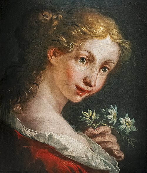 Jeune fille tenant des fleurs, , Gaspare Diziani