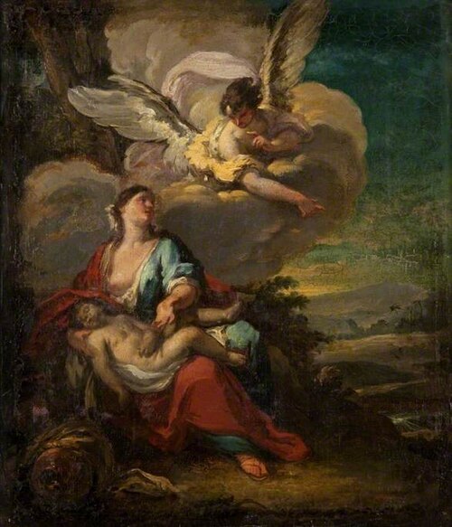Hagar and the Angel, , Gaspare Diziani