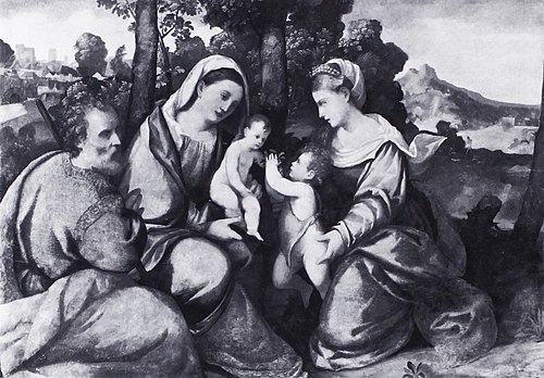Virgin and Child in a Landscape, 1522, Bonifazio Veronese