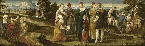 Moses brought before Pharaoh's Daughter, , Bonifazio Veronese
