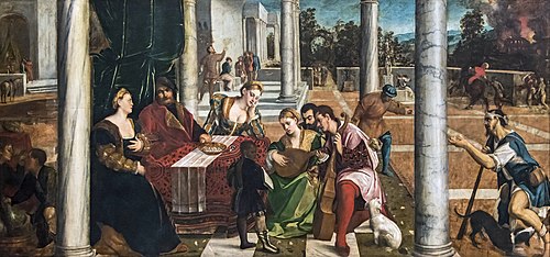 Le mauvais riche et le pauvre Lazare, 1540, Bonifazio Veronese