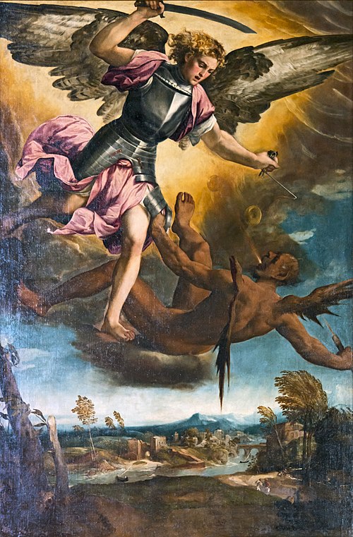St Michael Vanquishing the Devil, 1530, Bonifazio Veronese