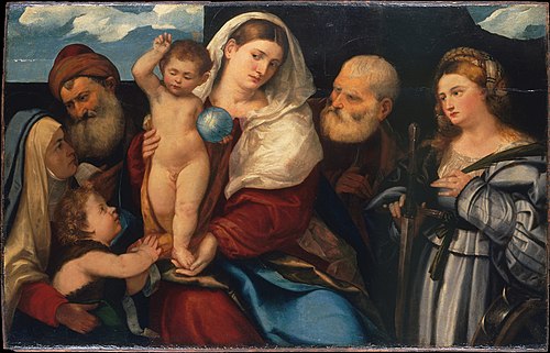 Madonna and Child with Saints, 1530, Bonifazio Veronese