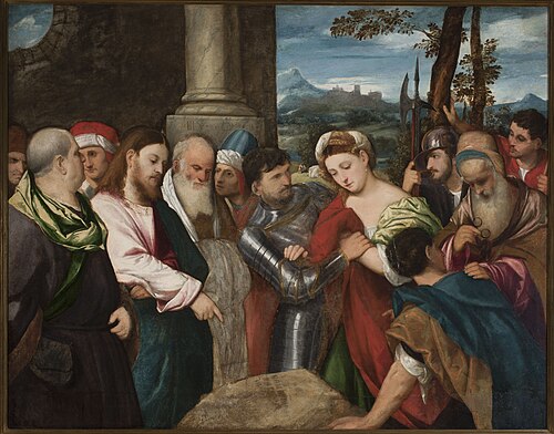 Le Christ et la femme adultère, 1550, Bonifazio Veronese
