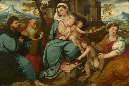The Madonna and Child with Saints, 1530, Bonifazio Veronese