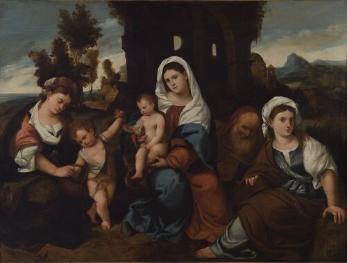 Madonna with Three Saints and John, 1530, Bonifazio Veronese