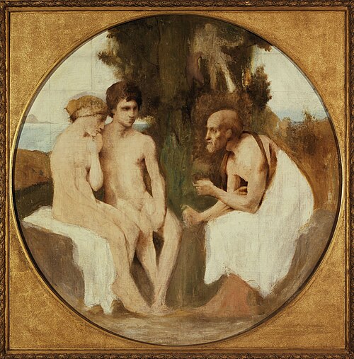Philétas instruisant Daphnis et Chloé, 1875, Jules-Élie Delaunay