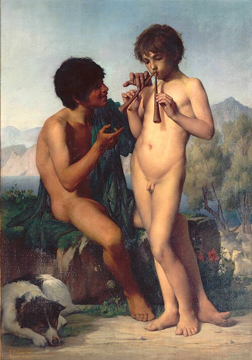 La Leçon de flûte, 1858, Jules-Élie Delaunay