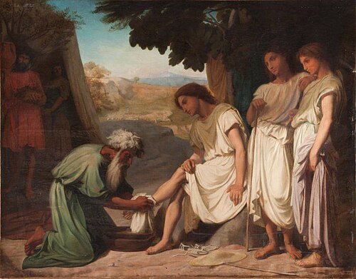 Abraham lavant les pieds des trois anges, 1854, Jules-Élie Delaunay