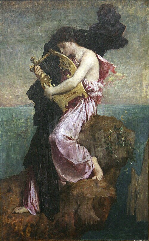 Sapho embrassant sa lyre, 1850, Jules-Élie Delaunay