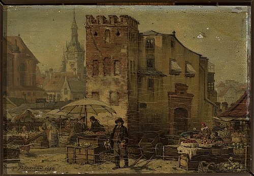 Marketplace in Munich, 1883, Seweryn Bieszczad