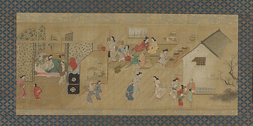 Early Evening at a Yoshiwara Inn, , Moronobu