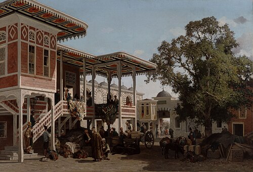 Un caravansérail à Trabzon, 1855, Fabius Brest