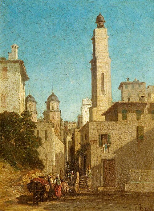 View of a Street in a Mediterranean Town, 1875, Fabius Brest