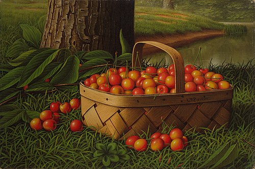 Cherries in a Basket, 1895, Levi Wells Prentice