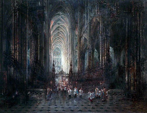 Evening, Amiens Cathedral, France, 1889, Wyke Bayliss
