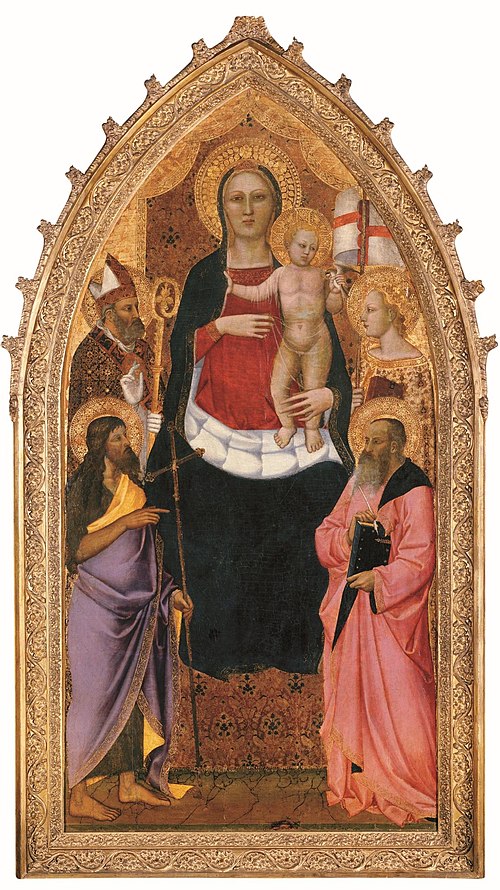 Madonna and Child Enthroned with Saints Zenobius, John the Baptist, Reparata and John the Evangelist, 1400, Nardo di Cione