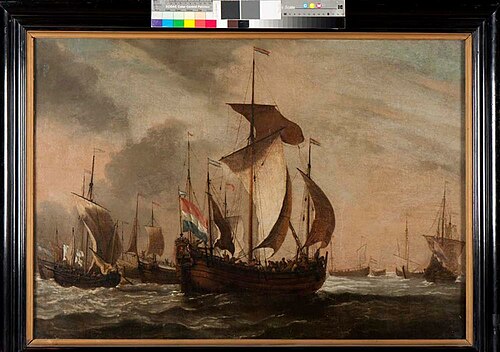Haringbuizen in zee, 1720, Sieuwert van der Meulen