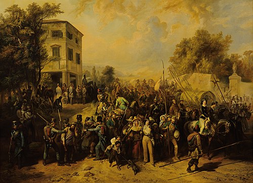 Der Auszug der Römer aus Vicenza, 1850, Johann Nepomuk Geiger