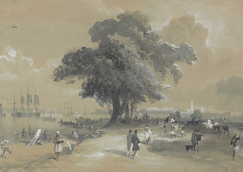 Town and Port of Calcutta, 1812, Charles D'Oyly