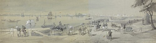 General View of Calcutta, from the Entrance to the Water Gate of Fort William, , Charles D'Oyly
