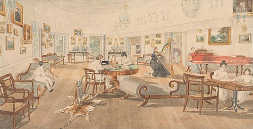 The Summer Room in the Artist's House at Patna, 1824, Charles D'Oyly