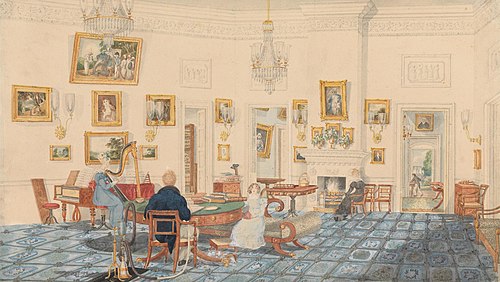 The Winter Room in the Artist's House at Patna, 1824, Charles D'Oyly