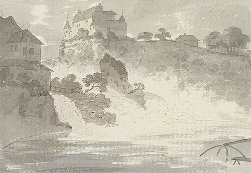 Falls at Schaffhausen, 1782, George Howland Beaumont