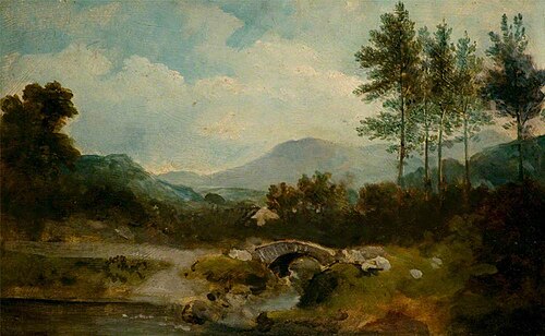 Grange Bridge in Borrowdale, Cumberland, 1815, George Howland Beaumont