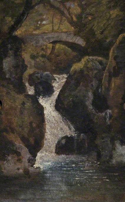 Landscape with a Waterfall (verso), 1818, George Howland Beaumont