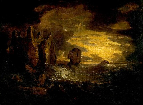 Peele Castle in a Storm, Cumbria, 1800, George Howland Beaumont