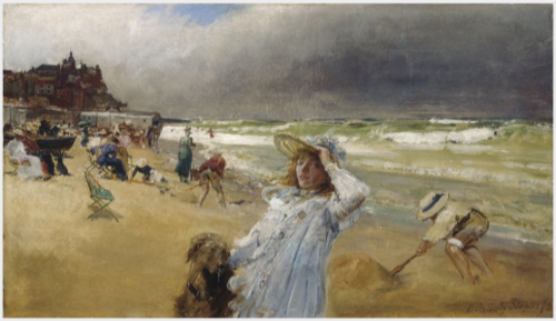 On the Beach, Broadstairs, Kent, 1899, Robert Ponsonby, Sir Staples