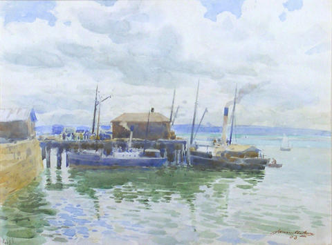 Lady Barkley at the Old Wharf, 1903, Francis Edward Nairn