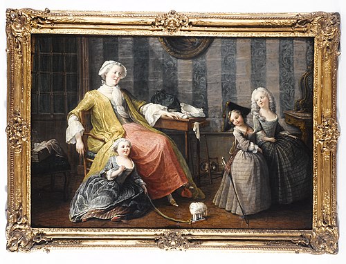 Une mère qui regarde jouer ses enfants, 1750, Pierre-Louis Dumesnil
