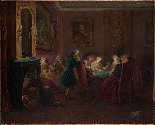 Card Players in a Drawing Room, 1749, Pierre-Louis Dumesnil