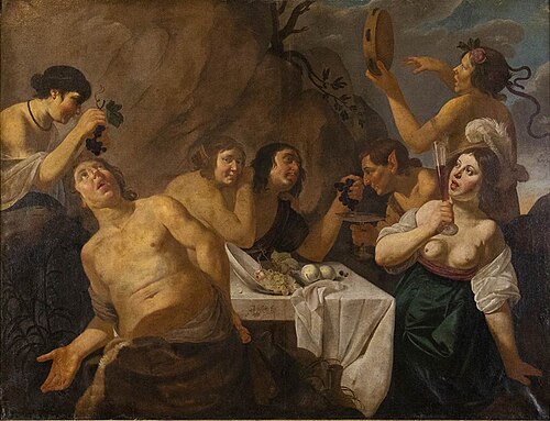 Feast in honor of Bacchus, 1650, Jan van Bijlert