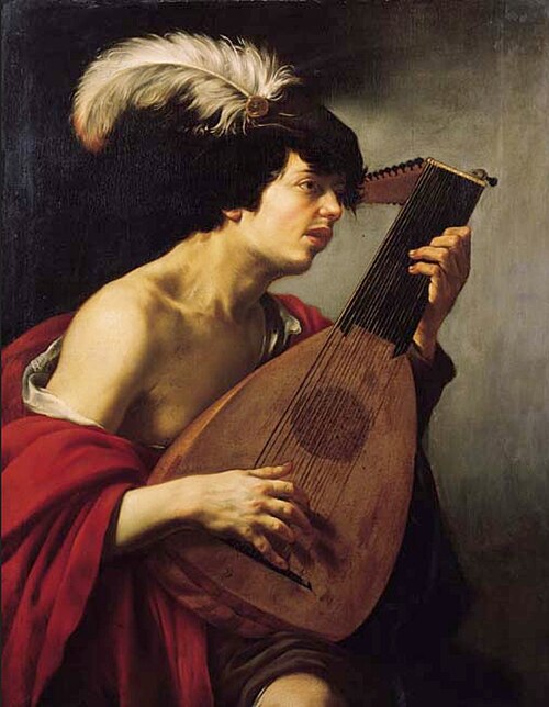 Young lute player, 1627, Jan van Bijlert
