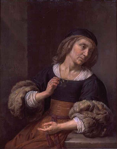 Old woman with glasses, 1650, Jan van Bijlert