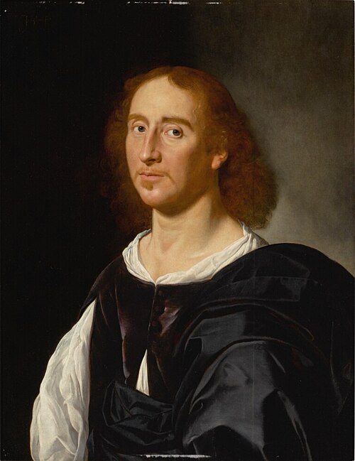 Portrait of a gentleman wearing a purple doublet and a white shirt, 1640, Jan van Bijlert