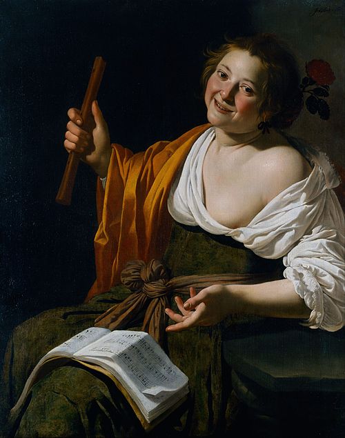 Girl with a flute, 1630, Jan van Bijlert