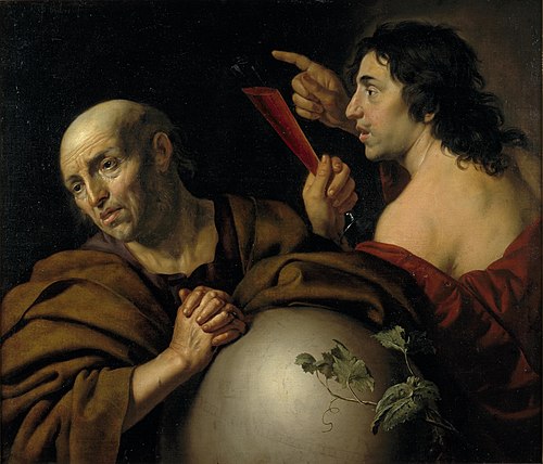 Heraclitus and Democritus, 1640, Jan van Bijlert