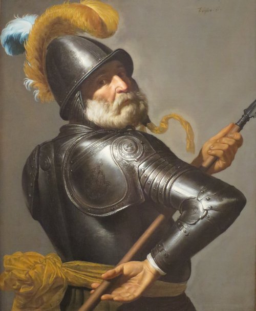Man in Armour Holding a Pike, 1630, Jan van Bijlert
