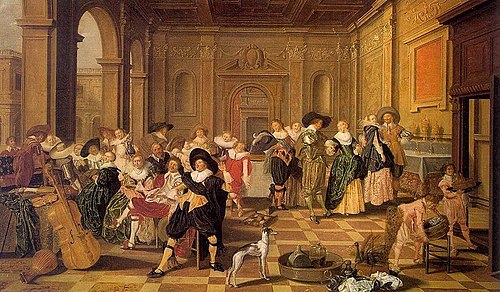 Banquet Scene in a Renaissance Hall, 1628, Dirck Hals