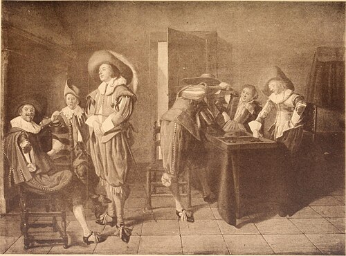 Tric trac players in a guardroom, 1660, Dirck Hals