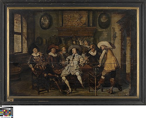 Musicerend en drinkend gezelschap in een herberg, 1627, Dirck Hals