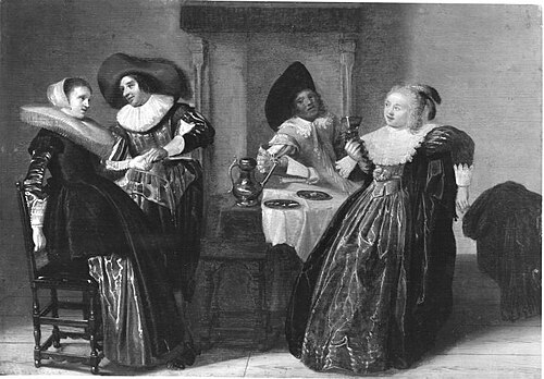 Interior with two elegant couples, 1630, Dirck Hals