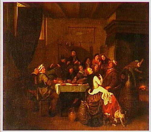 Three Kings day feast, 1660, Jan Miense Molenaer
