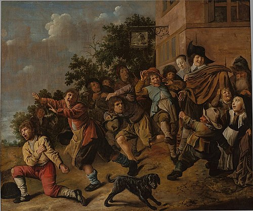 Children teasing dwarves, 1646, Jan Miense Molenaer
