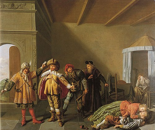 Theatre Scene from Lucelle by Bredero, 1639, Jan Miense Molenaer