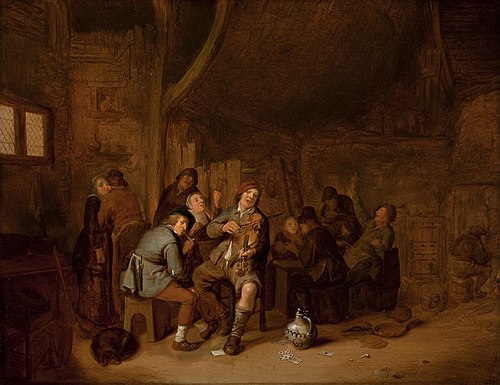 Figures Smoking and Playing Music in an Inn, 1645, Jan Miense Molenaer